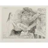 4 octobre 1968 I by Pablo Picasso, Eau-forte et ponte sèche en noir, signée et, sold Apr 2017