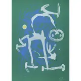 L'illettré bleu et blanc - 1969 by Joan Miró, Lithographie en couleurs, épreuve HC signée, sold Apr 2017