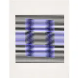Composition cinétique - 1973 by Carlos Cruz-Diez, Sérigraphie en bleu et noir signée et numérotée, sold Apr 2017