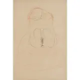 Sitzende mit geraffem Rock by Gustav Klimt, circa 1910, Mine de plomb et crayon de couleur sur papier, sold Mar 2017
