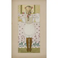 Sans titre (Petite fille de dos à sa toilette) by Bernard Boutet de Monvel, Aquarelle et mine de plomb sur papier, sold Mar 2017
