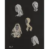 Sans titre (visages) by Christian Bérard, Gouache sur papier, sold Mar 2017