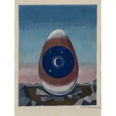 Oeil œuf by Jane Graverol, 1972, Gouache sur papier, sold Mar 2017