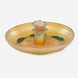 Gold Favrile Bowl W/ Flower Frog by Tiffany Studios, sold Sep 2017