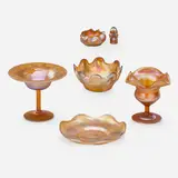 Six Pieces Of Gold Favrile Glass by Tiffany Studios, sold Sep 2017