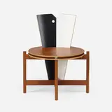 Masque chair by James Evanson, 1987, mahogany, laminated plywood, laminate, sold May 2023