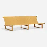 Sofa by Modern, c. 1950, beech, canvas, sold May 2023