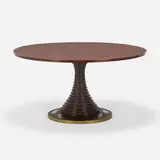 Table, model 180 by Carlo de Carli, c. 1960, walnut, stained and laminated plywood, gilt metal, sold May 2023