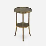 Etruscan occasional table by Philip and Kelvin Laverne, c. 1965, acid-etched and patinated brass over pewter and wood, sold May 2023