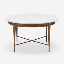 Irwin Collection dining table, model C8907 by Paul McCobb, c. 1950, mahogany, corian, brass, sold May 2023