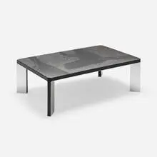 Coffee table by Heinz Lilienthal, c. 1970, acid-etched aluminum, lacquered wood, sold May 2023