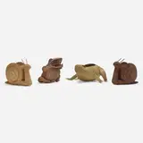 Collection of four magazine racks by Olivier Cajan, c. 1970, wicker, sold May 2023