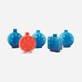 Collection of five vases by Karl Friedrich Glass, c. 1970, mold-blown glass, sold May 2023