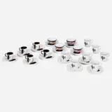 Collection of teacups and saucers by Nikolai Suetin, glazed porcelain, sold May 2023