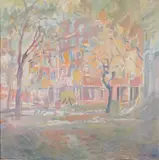 Old Desoto Hotel, Savannah, GA by Myrtle Jones, Acrylic on Canvas, offered Feb 2018