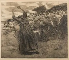 Outbreak by Käthe Kollwitz, Etching and Aquatint, offered Feb 2018