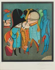 Untitled 4 from the Carnival Series by Mihail Chemiakin, Lithograph, offered Feb 2018