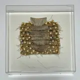 Abstract Assemblage by Akiko Sugiyama, Mixed media in plexiglass, offered Jul 2023