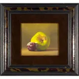 Apple and Plum by Gerald Stinski, Oil on board, offered May 2023