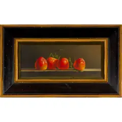 Persimmons by Gerald Stinski, Oil on board, offered May 2023