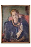 Portrait of a Woman by Nikol Schattenstein, Oil canvas laid on board, offered Jun 2021