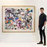 Untitled by Frank Stella, 1995, Silkscreen on silk, offered Jun 2021