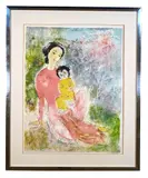 Mother and Child by Vũ Cao Đàm, lithograph, offered Jun 2021