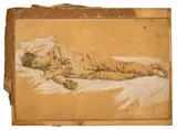 Untitled by attri. Hugo Bruel, Graphite and gouache on paper laid on board. Identified on verso, offered Jun 2021
