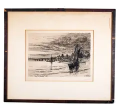 Battersea Bridge by Francis Seymour Haden, 1868, pencil, offered Jun 2021