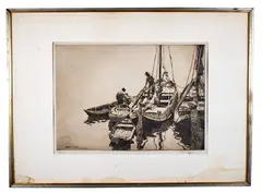 John & James by Arthur Briscoe, 1928, Etching, offered Jun 2021
