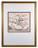 Beach Scene by Ethelyn Pratt Cobb, Pen and ink, offered Jun 2021