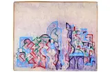 Astral Factory in Blue by Jonathan Rogers Clark, 1992, oil impasto on canvas, offered Jun 2021