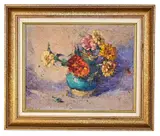 Still life by Mabel May Woodward, Oil on board, offered Apr 2021
