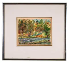 Autumn Landscape by Alfred Fritz DiSalvo, Gouache, offered Apr 2021
