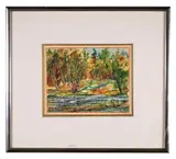 Autumn Landscape by Alfred Fritz DiSalvo, Gouache, offered Apr 2021