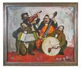 Klezmer Band by Adolf, Oil on canvas, offered Apr 2021