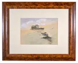 American School by Hal Killin, watercolor and ink on paper. 1951, offered Apr 2021