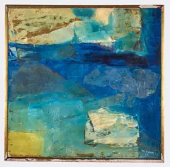Abstract Expressionist by Sol Bloom, oil on masonite, offered Apr 2021