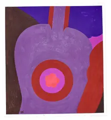 Abstract by Robert Saunders, gouache. Circa 1970s. Initialed bottom right, offered Apr 2021
