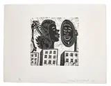 Untitled by Richard Mock, Woodcut. 1986, offered Apr 2021