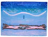 Entre Ciel et Terre by Aline Beaudoin, 1987, woodcut, offered Apr 2021