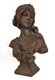 A Gypsy Titled Cendrillon by Bronze Bust, Bronze. After Emmanuel Villanis. 15 H x 10 W inches, offered Apr 2021