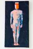 Hochstapler (Conman) by Nikolaas Boden, 2019, Acrylic and painted collage on brown paper wrapped honeycomb board, offered Apr 2021