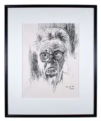 Self portrait June, 26 by Albert Alcalay, 1989, Pen and ink on paper, offered Dec 2020