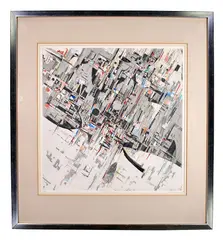 Aerial View by Albert Alcalay, 1965, etching, offered Dec 2020