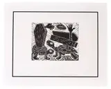 Untitled by Richard Mock, Linocut 1986, offered Dec 2020
