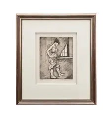 Girl by Window by Raphael Soyer, etching on wove paper, sold Oct 2024