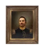 Untitled - Portrait of a Man in Uniform - circa 1885 by Antoine-Marie Roucole, oil on canvas, sold Oct 2024