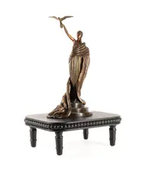 Victorie - 1980 by Romain de Tirtoff Erte, bronze sculpture accompanied by stand, sold Oct 2024