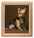 Untitled - Portrait of a Terrier- mid 19th century by Daniël-Adolphe Roberts-Jones, oil on canvas, sold Oct 2024